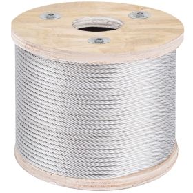 VEVOR Stainless Steel Cable Railing 3/16"x 250ft, Wire Rope 304 Marine Grade, Braided Aircraft Cable 7x19 Strands Construction for Deck Rail Balusters