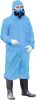 Disposable Coveralls for Men, Women, Pack of 5 Small Blue Hazmat Suits Disposable, SMS 50 gsm Hazmat Suit Costume with Hood, Elastic Wrists, Ankles, Z