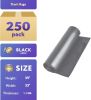 Outdoor Trash Bags Large 33" x 39", Pack of 250 Gray Trash Can Liners, Thin 1.1 Mil Polyethylene Big Garbage Bags Unscented, Leakproof Waste Basket Ba