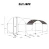 Large Metal Chicken Coop with Run, 19.7x9.8x6.6ft, Walkin Poultry Cage for Yard with Waterproof Cover, Dome Roof Large Poultry Cage for Hen House, Duc