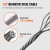 VEVOR T316 Deck Railing Cable, 1/8" Stainless Steel Wire Rope 300 ft with Cutter Kit, 7x7 Strands Construction Marine Aircraft Grade for Handrail Stai