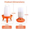 Chicken Feeder Waterer Set 1.5L Hanging Chick Waterer 2.2LBS Height Adjustable Chicken Feeder Poultry Feed Container Kit For Chick Hen Goose Duck
