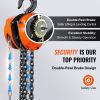 VEVOR Manual Chain Hoist, 1 Ton 2200 lbs Capacity 20 FT Come Along, G80 Galvanized Carbon Steel with Double-Pawl Brake, Auto Chain Leading & 360¬∞ Rot