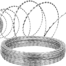 Garden Useful Protection fence Razor Ribbon Barbed Wire Galvanized Steel Wire Fence (Lenght: 345 ft, Color: As pic show)