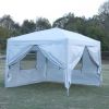 Outdoor 10x 10Ft Pop Up Gazebo Canopy Tent with Removable Sidewall with Zipper,2pcs Sidewall with Mosquito Netting,with 4pcs Weight sand bag,with Carr