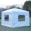 Outdoor 10x 10Ft Pop Up Gazebo Canopy Tent with Removable Sidewall with Zipper,2pcs Sidewall with Mosquito Netting,with 4pcs Weight sand bag,with Carr