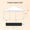 Outdoor 10x 10Ft Pop Up Gazebo Canopy Tent with Removable Sidewall with Zipper,2pcs Sidewall with Mosquito Netting,with 4pcs Weight sand bag,with Carr