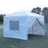 Outdoor 10x 10Ft Pop Up Gazebo Canopy Tent with Removable Sidewall with Zipper,2pcs Sidewall with Mosquito Netting,with 4pcs Weight sand bag,with Carr